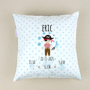 Cojín Datos Nacimiento Personalizado Pirata