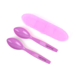 Set 2 Cucharas Senior Personalizadas con estuche Lila