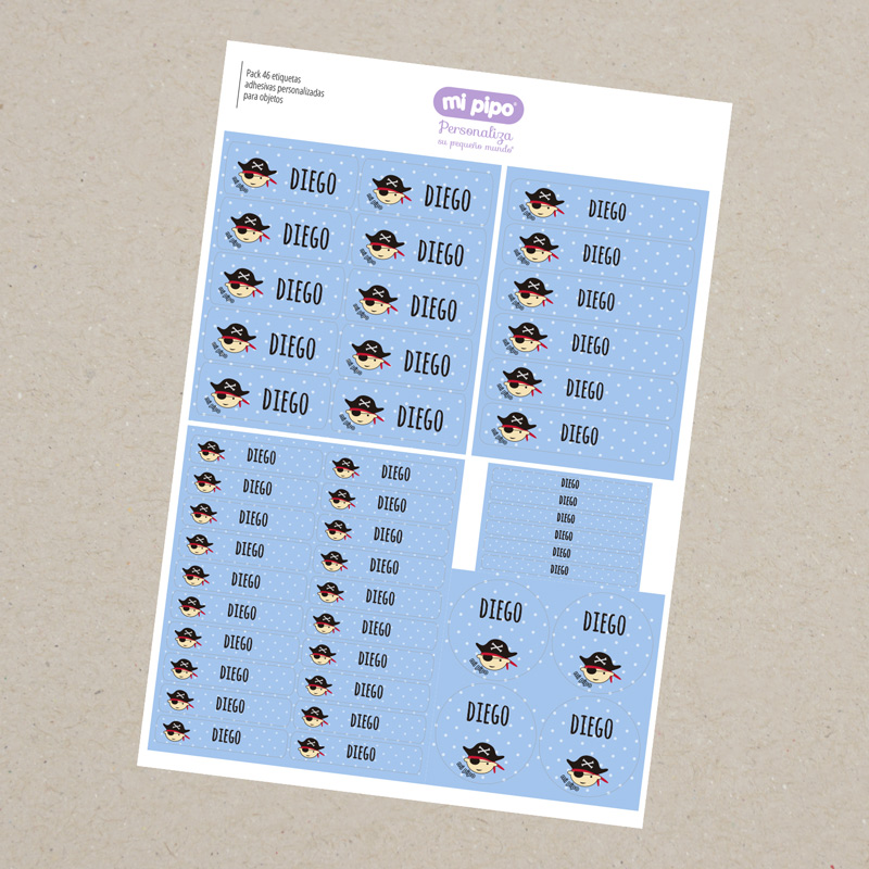 Pack Mi Equipo para el Cole con Mochila Personalizado Pirata + Regalo Cinta marcaprendas - Imagen 8