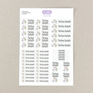 46 Etiquetas adhesivas para objetos personalizadas Unicornio