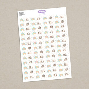 52 Etiquetas termoadhesivas para prendas personalizadas Arcoíris Soft