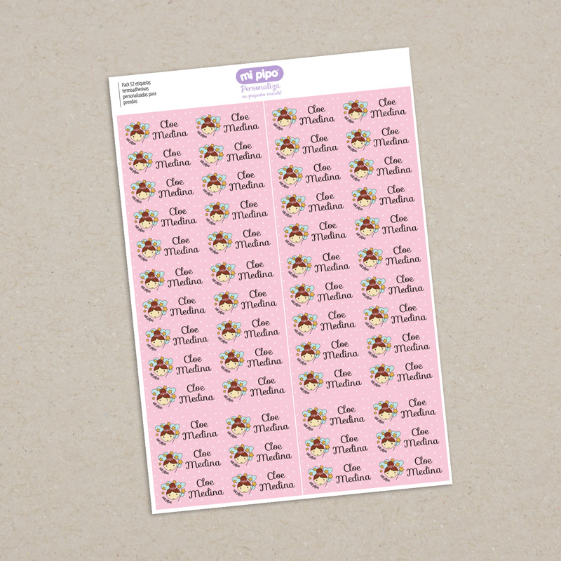 52 Etiquetas termoadhesivas para prendas personalizadas Hada