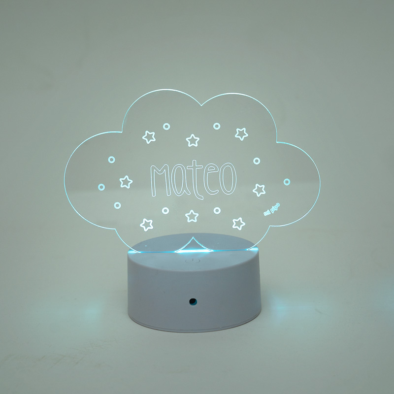 Lamparita Led Personalizada Nube con estrellitas
