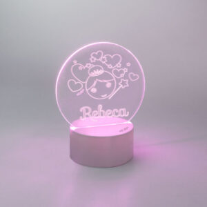Lamparita Led Personalizada Redonda Hada