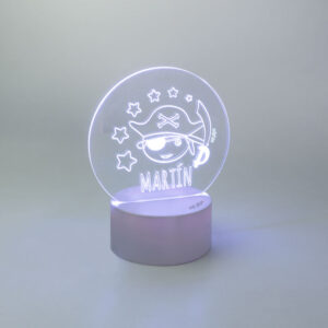 Lamparita Led Personalizada Redonda Pirata