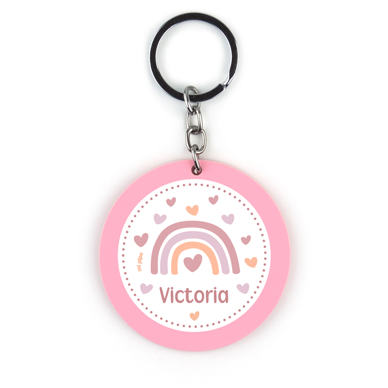 Llavero Metacrilato personalizado Arcoíris Blush
