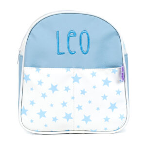 Mochila Guardería Personalizada Estrellas Azul