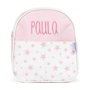 Mochila Guardería Personalizada Estrellas Rosa