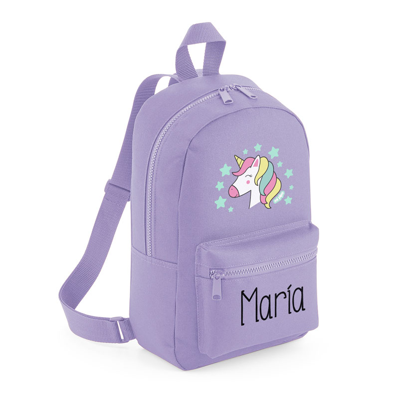 Mochila Medium Personalizada Unicornio, color a elegir