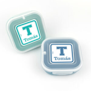 Pack 2 Fiambreras herméticas Personalizadas School Menta y Azul