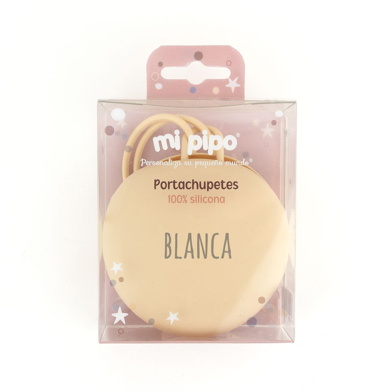 Portachupetes de Silicona Gummy Personalizado Beige - Imagen 2