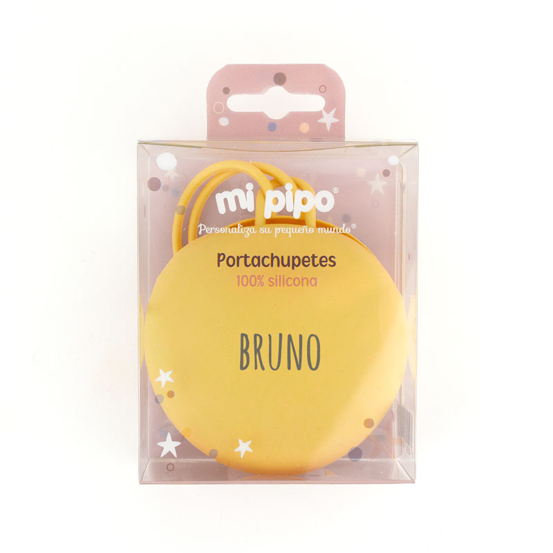 Portachupetes de Silicona Gummy Personalizado Mostaza - Imagen 3
