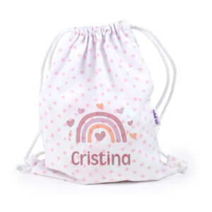 Petate Guardería Personalizado Arcoíris Blush