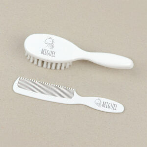 Cepillo y Peine personalizados Dinosaurio, color a elegir