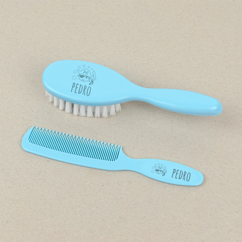 Cepillo y Peine personalizados Pirata, color a elegir