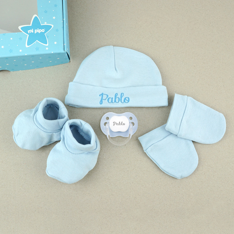 Cajita Set Recién Nacido Personalizada Azul