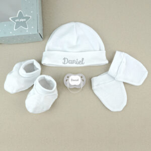 Cajita Set Recién Nacido Personalizada Gris