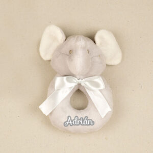 Sonajero Cabecitas Elefante Gris Personalizado