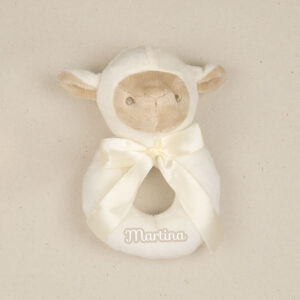 Sonajero Cabecitas Ovejita Beige Personalizado