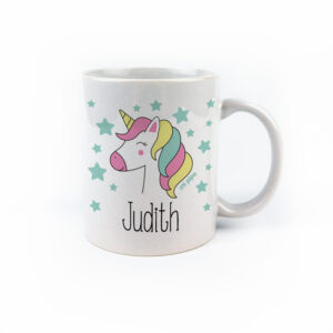 Taza con asa de cerámica o plástico Personalizada Unicornio