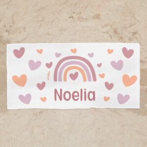 Toalla de Baño Personalizada Arcoíris Blush