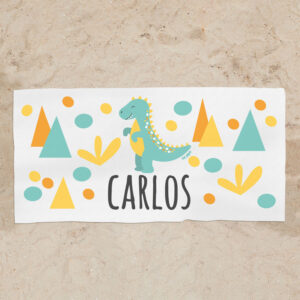 Toalla de Baño Personalizada Dinosaurio