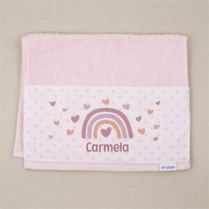 Toallita Personalizada Arcoíris Blush Rosa