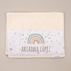 Toallita Personalizada Arcoíris Soft Beige