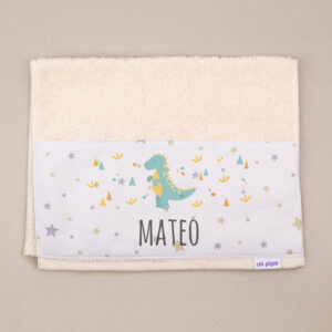 Toallita Personalizada Dinosaurio Beige