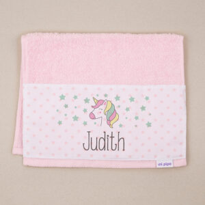 Toallita Personalizada Unicornio Rosa
