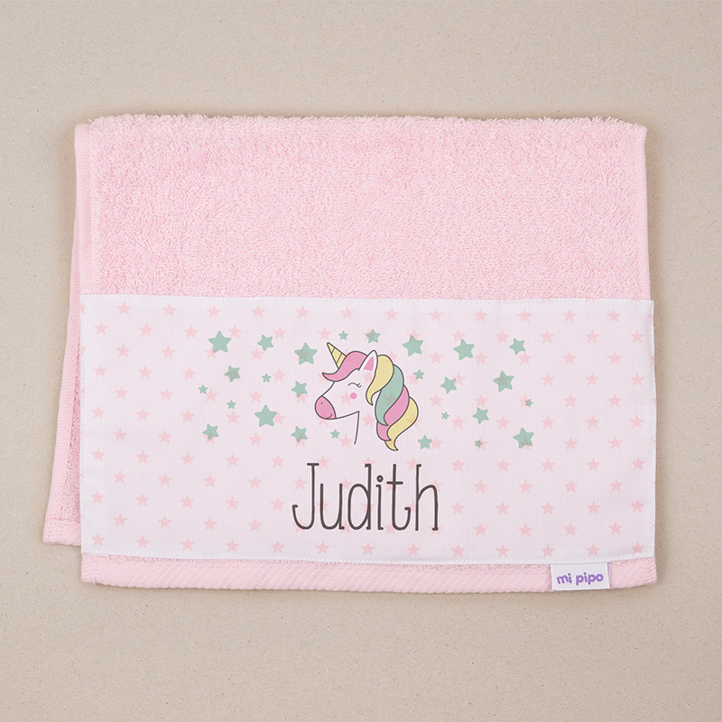 Toallita Personalizada Unicornio Rosa