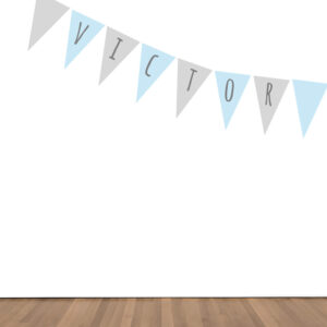 Vinilo Banderín de pared Personalizado Celeste