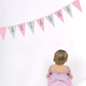 Vinilo Banderín de pared Personalizado Rosa