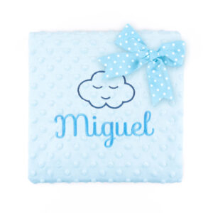 Manta Personalizada Celeste, con dibujo a elegir