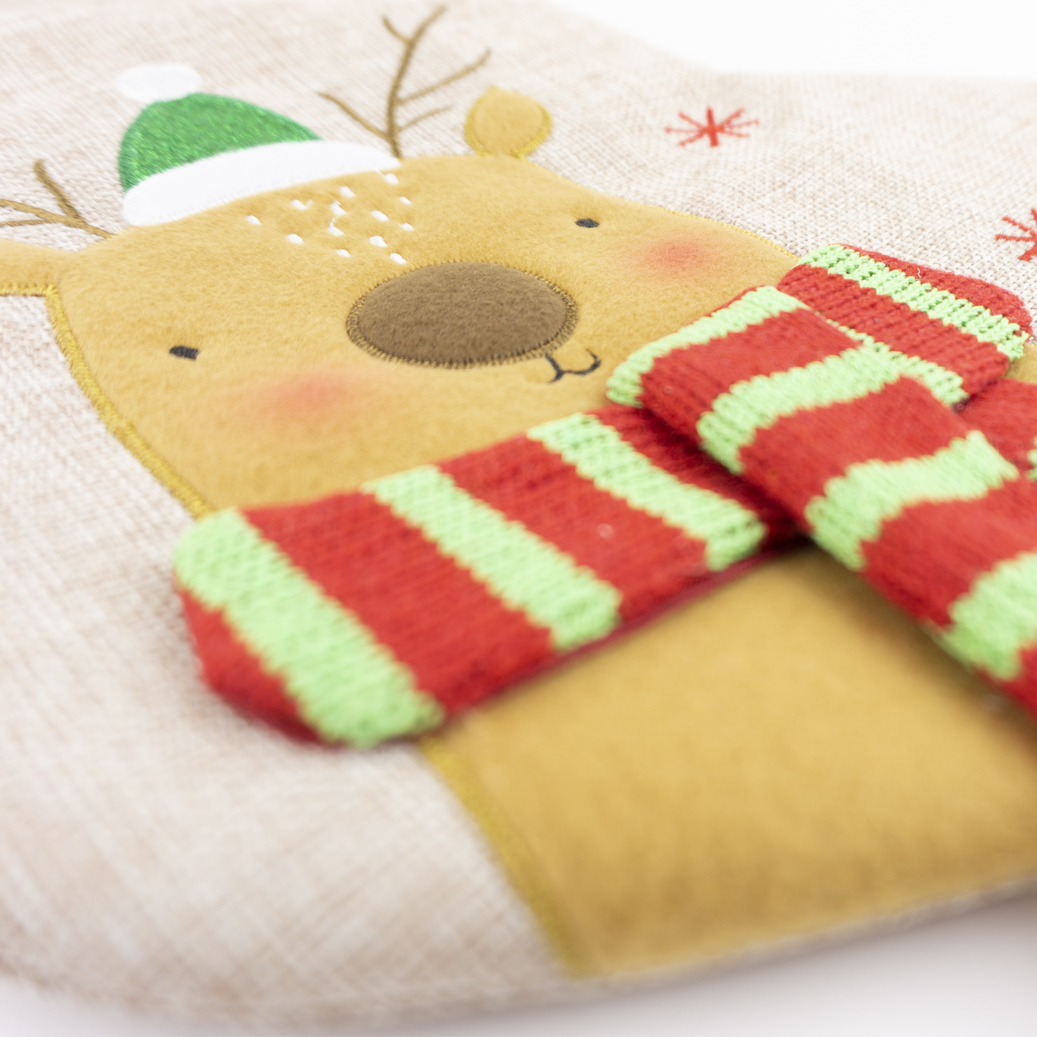 Calcetín Premium Yute Navidad Reno personalizado - Imagen 2