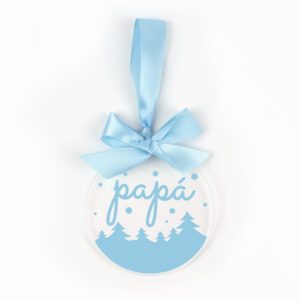 Bola Navidad Metacrilato transparente personalizada Celeste