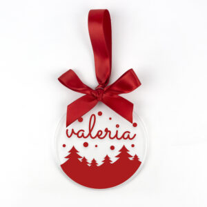 Bola Navidad Metacrilato transparente personalizada Roja