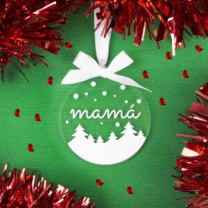 Bola Navidad Metacrilato transparente personalizada Blanco