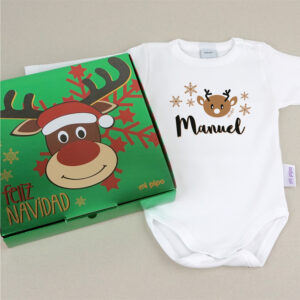 Body Navidad Reno Bebé personalizado