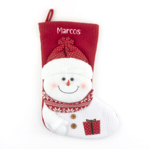Calcetín Punto Navidad Muñeco de Nieve personalizado